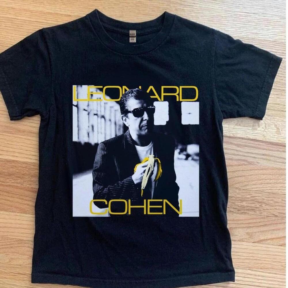 Black Cotton Leonard Cohen Banana T Shirt